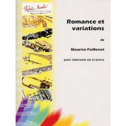 Maurice Faillenot Romance et Variations Partition - Clarinette et Piano