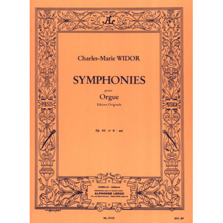 WIDOR Symphonie n° 6 Opus 42 En Sol