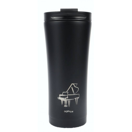 Coffee-to-go thermo mug: grand piano