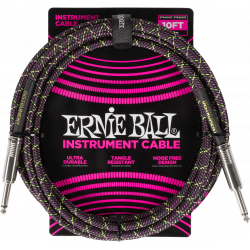 ERNIE BALL CABLE JACK/JACK COUDE 3M PURPLE PYTHON