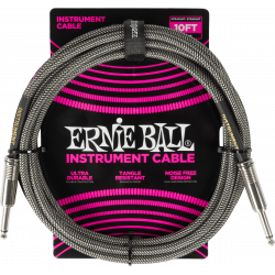 ERNIE BALL CABLE JACK/JACK COUDE 3M SILVER FOX