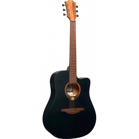 LAG TRAMONTANE DREADNOUIGHT T70DCE BLACK SATIN